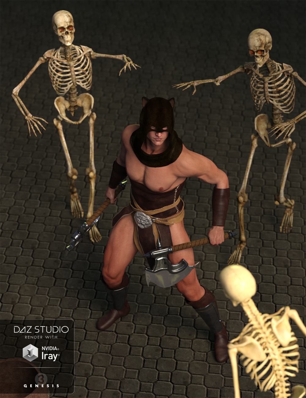 AQ Barbarian for Genesis 3 Male(s) by: Aquarius, 3D Models by Daz 3D