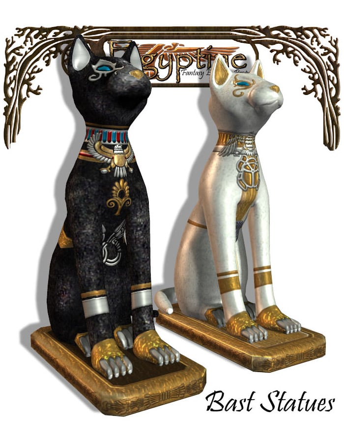 RDNA Egyptine Bast Statues by: RuntimeDNATraveler, 3D Models by Daz 3D
