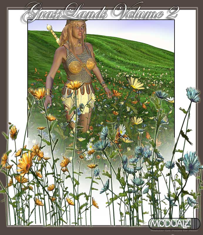 RDNA Grasslands Volume  2 - Wild Daisy by: RuntimeDNATraveler, 3D Models by Daz 3D