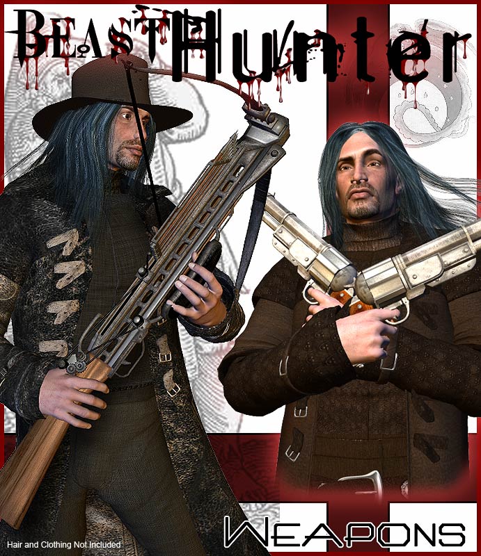 RDNA Beast Hunter Weapons RDNA Beast Hunter Weapons by: RuntimeDNATraveler, 3D Models by Daz 3D