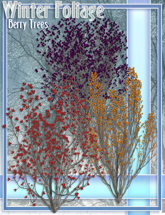 RDNA Winter Foliage - Berry Trees 1 by: TravelerRuntimeDNA, 3D Models by Daz 3D