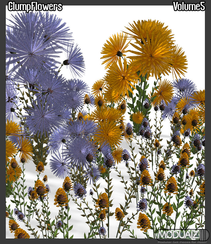 Modualz Clump Flowers Vol 5 by: RuntimeDNATraveler, 3D Models by Daz 3D
