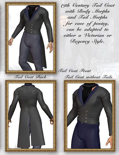 19th Century Suit Pack for Michael 3.0 by: Lourdes, 3D Models by Daz 3D