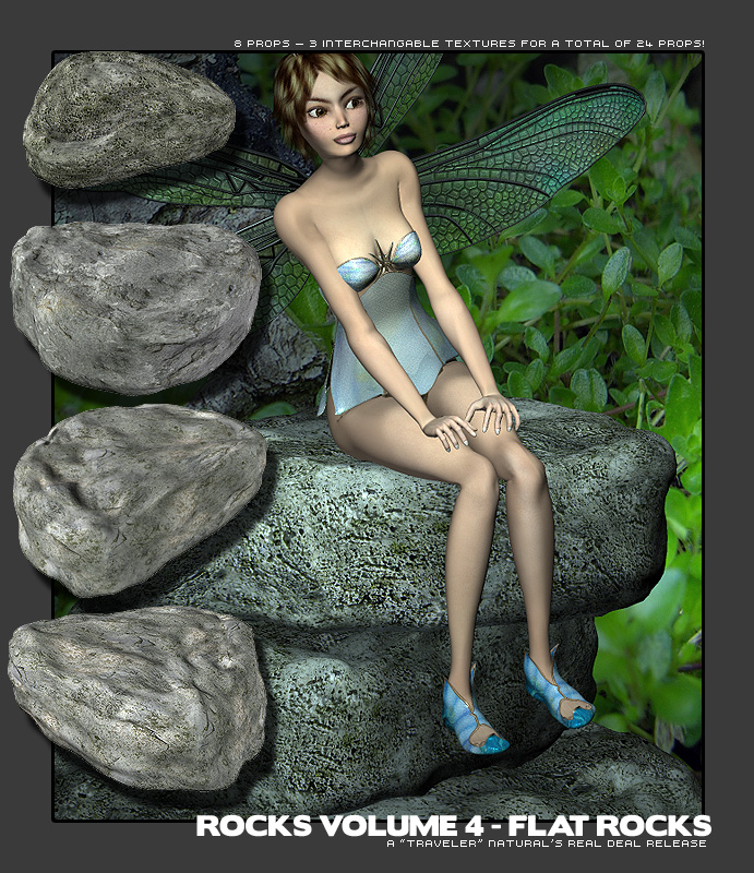 Rocks Volume 4 - Flat Rocks by: TravelerRuntimeDNA, 3D Models by Daz 3D