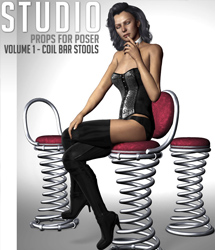 STUDIO - Vol 1 - Coil Bar Stools by: RuntimeDNATraveler, 3D Models by Daz 3D