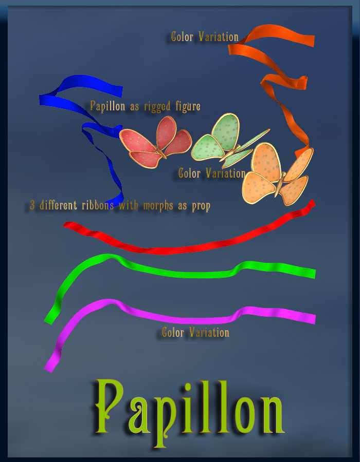 Papillon by: Anima GeminiRuntimeDNA, 3D Models by Daz 3D