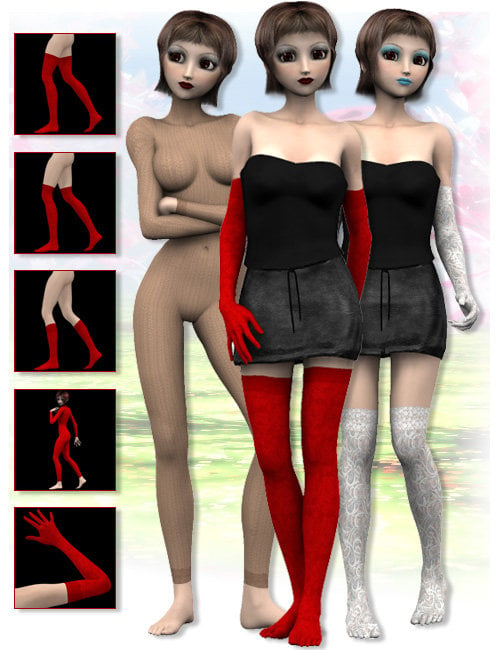 Aiko 3.0 Stocking Pack by: Diane, 3D Models by Daz 3D