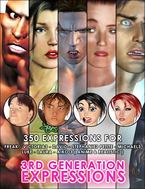 3rd Generation Expressions by: joelegecko, 3D Models by Daz 3D