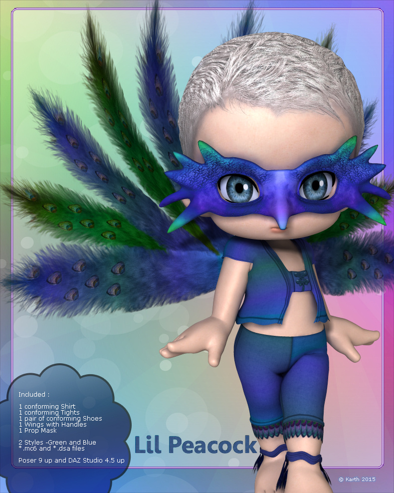Lil Peacock by: KarthRuntimeDNA, 3D Models by Daz 3D
