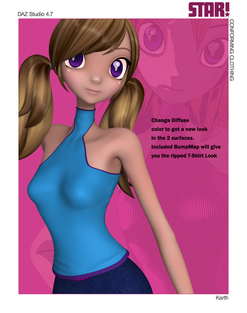 Star! Single Top 1 (for DAZ Studio) Star! Single Top 1 (for DAZ Studio) by: KarthRuntimeDNA, 3D Models by Daz 3D