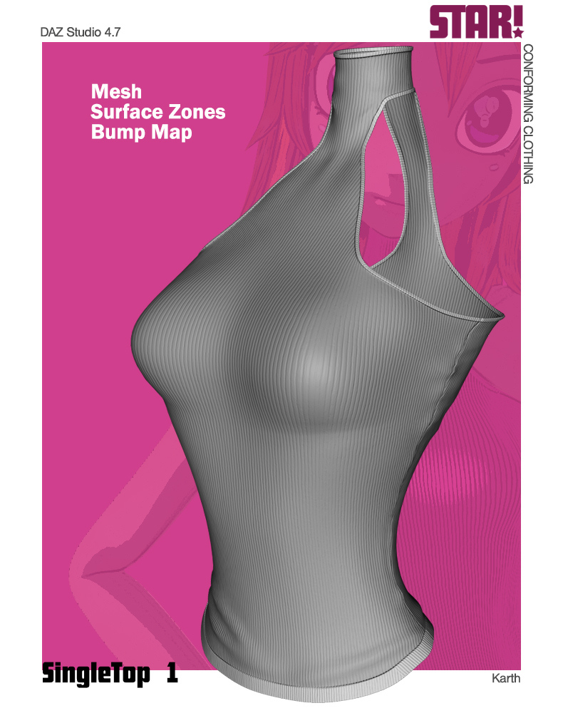 Star! Single Top 1 (for DAZ Studio) by: KarthRuntimeDNA, 3D Models by Daz 3D