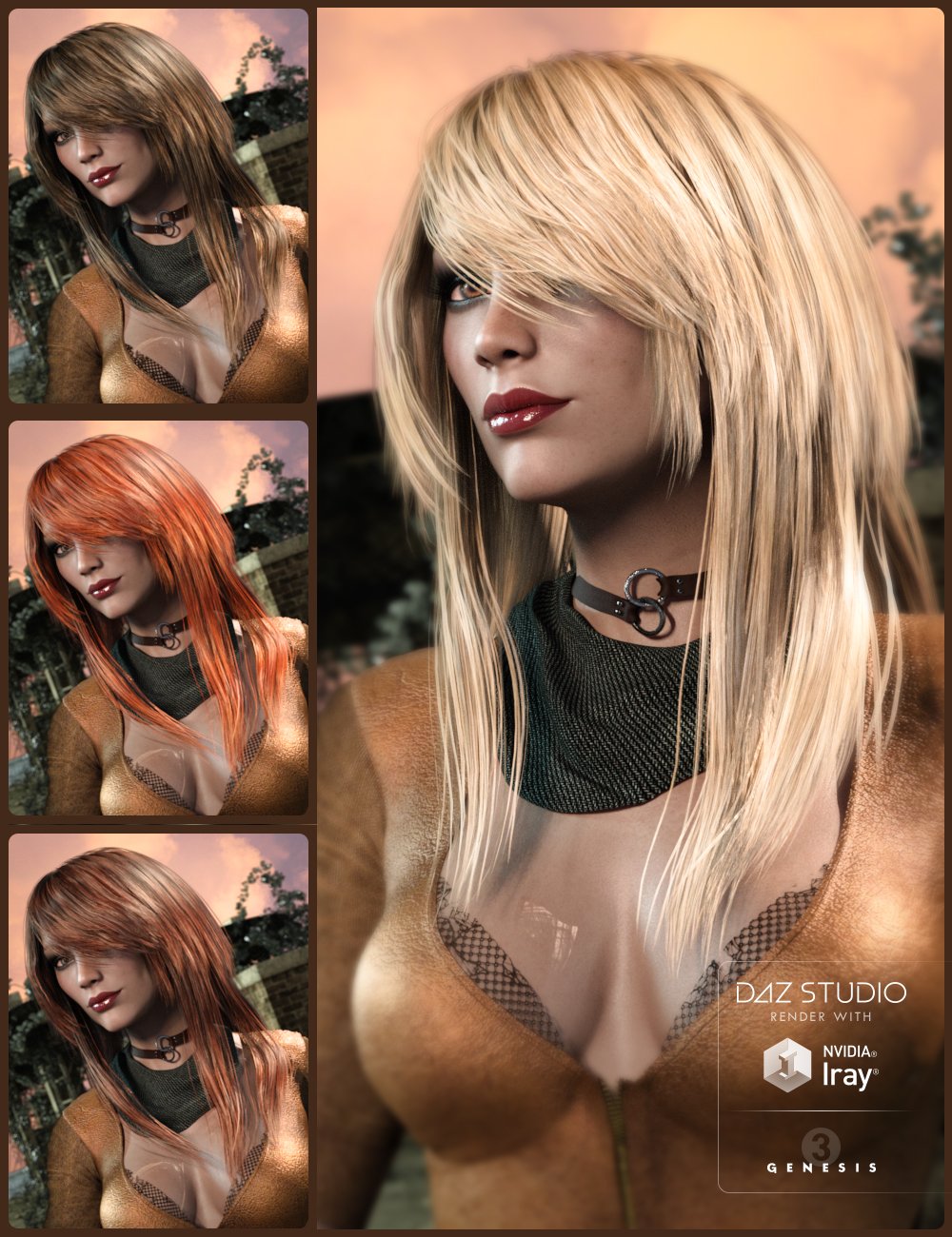 Colors for Long Shag Hair Colors for Long Shag Hair by: goldtassel, 3D Models by Daz 3D