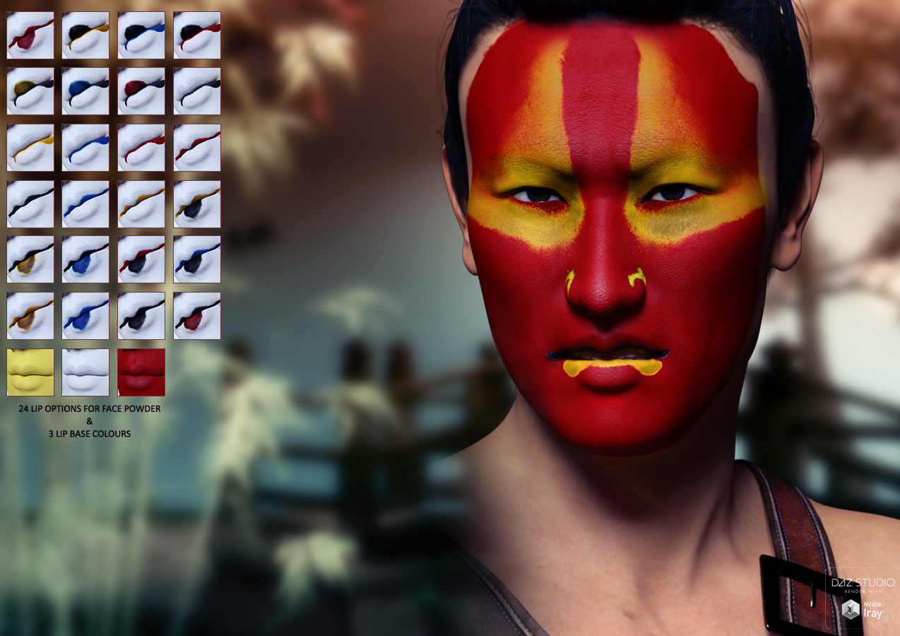 Extreme Closeup: Kabuki Inspired Face Paints for Genesis 3 Male(s) Extreme Closeup: Kabuki Inspired Face Paints for Genesis 3 Male(s) by: ForbiddenWhispers, 3D Models by Daz 3D