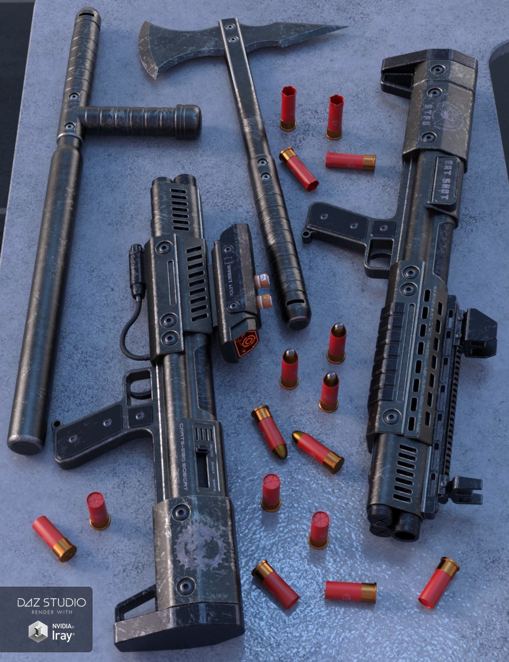 CAATS-330 Tactical Shotgun Set by: Nightshift3D, 3D Models by Daz 3D
