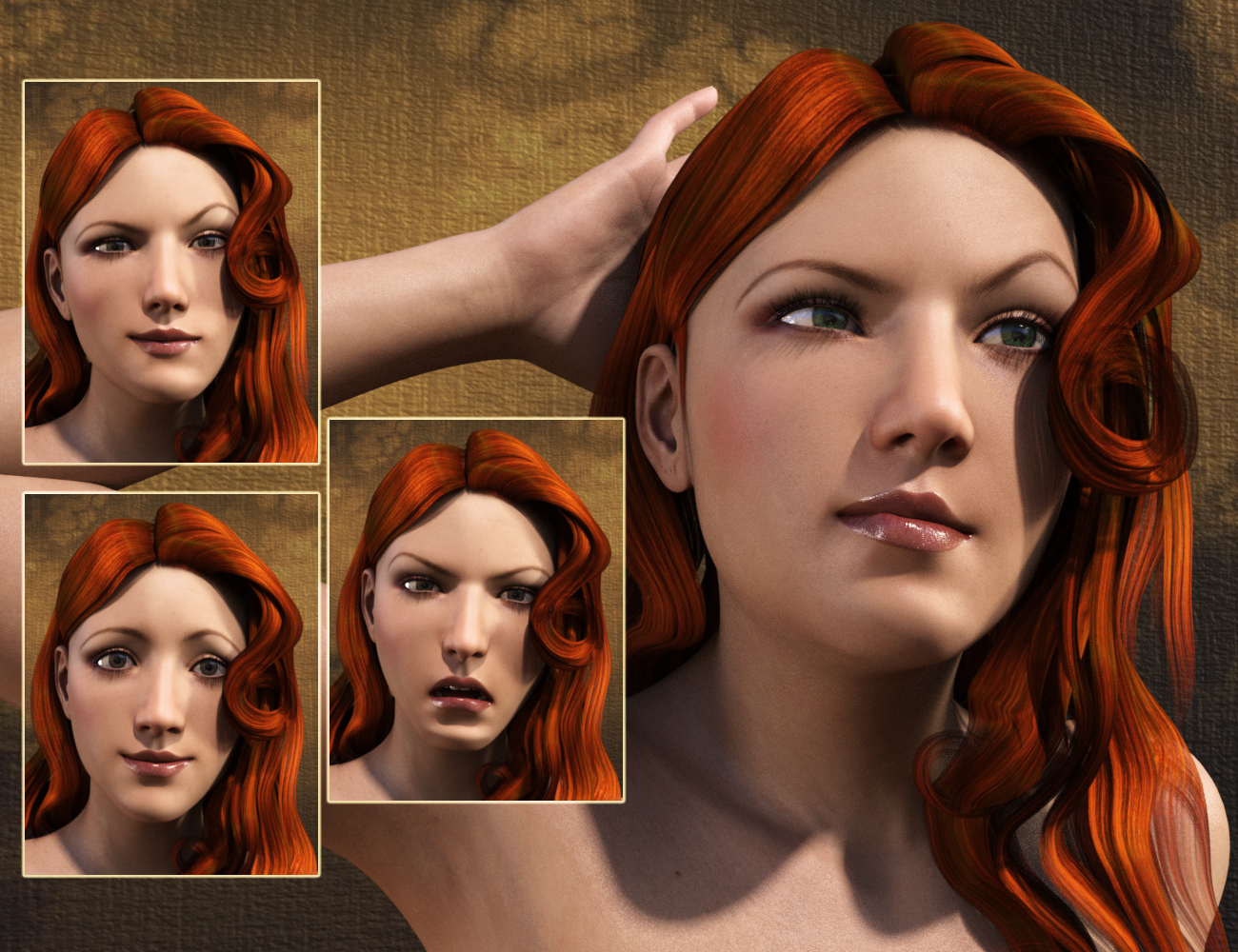 Big Drama Expressions for Genesis 3 Female(s) by: FeralFey, 3D Models by Daz 3D