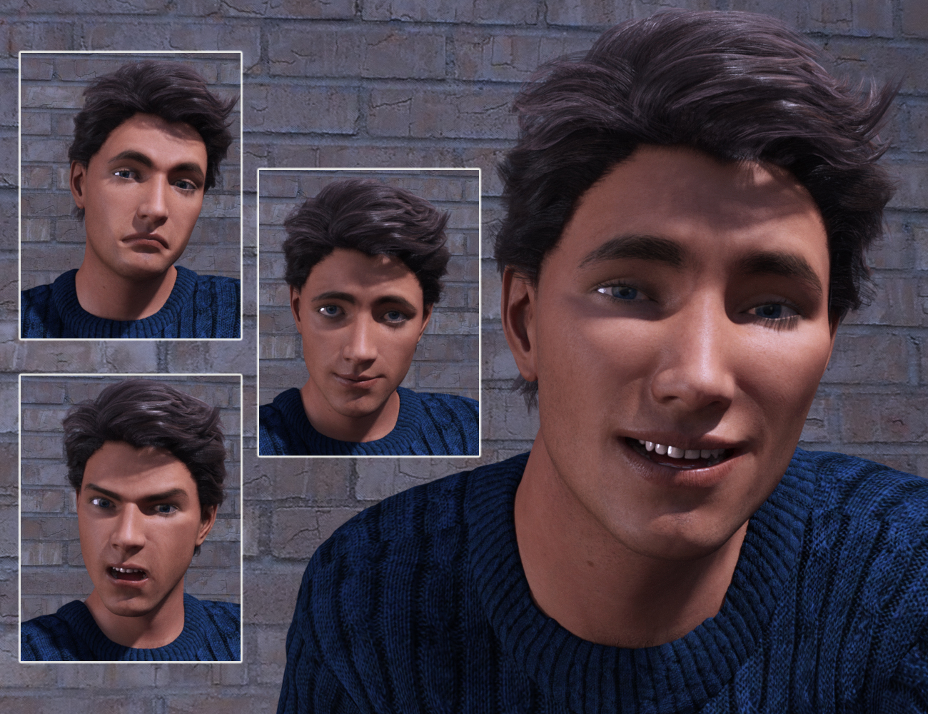 Big Drama Expressions for Genesis 3 Male(s) by: FeralFey, 3D Models by Daz 3D