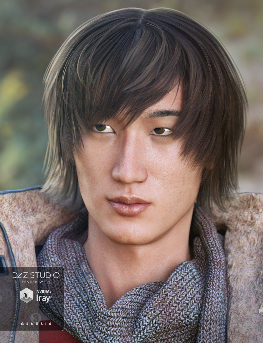Peng Hair for Genesis 3 Male(s) by: goldtassel, 3D Models by Daz 3D