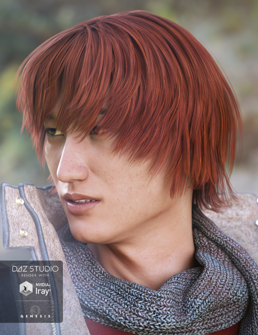 Peng Hair for Genesis 3 Male(s) by: goldtassel, 3D Models by Daz 3D