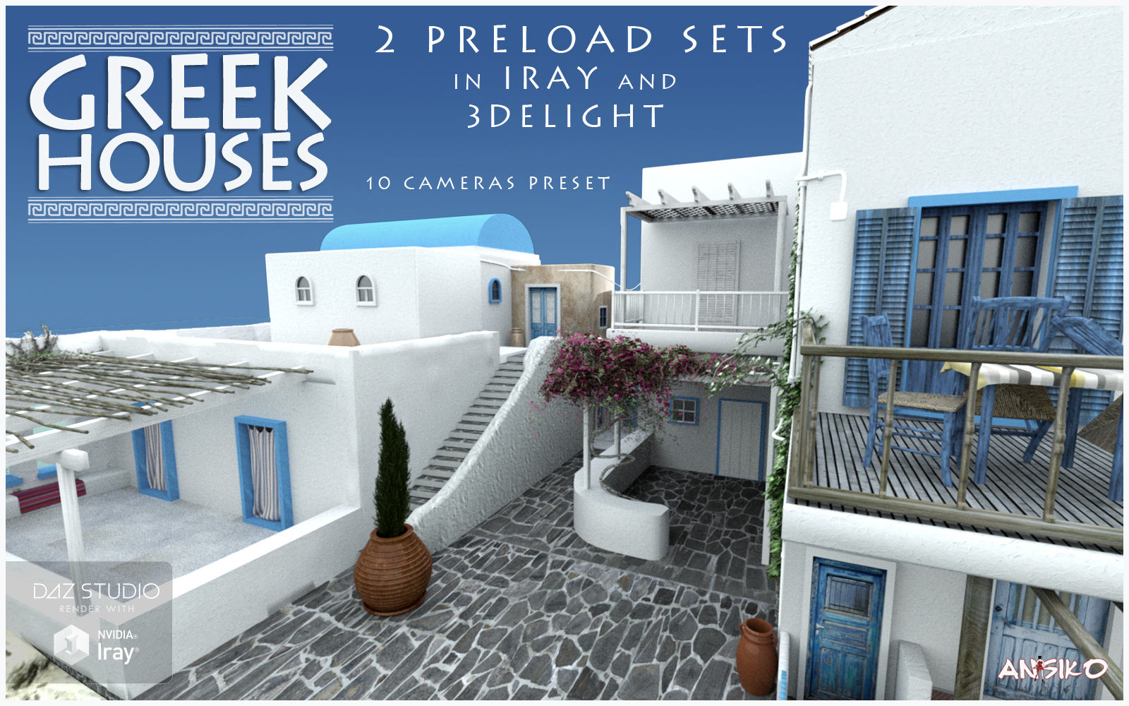 Greek Houses by: Ansiko, 3D Models by Daz 3D