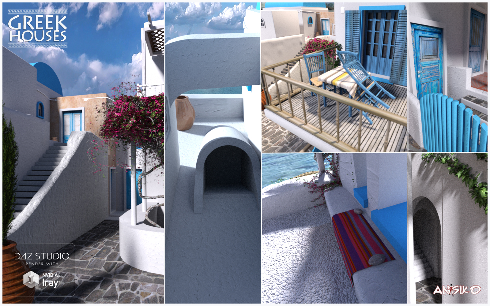 Greek Houses Greek Houses by: Ansiko, 3D Models by Daz 3D