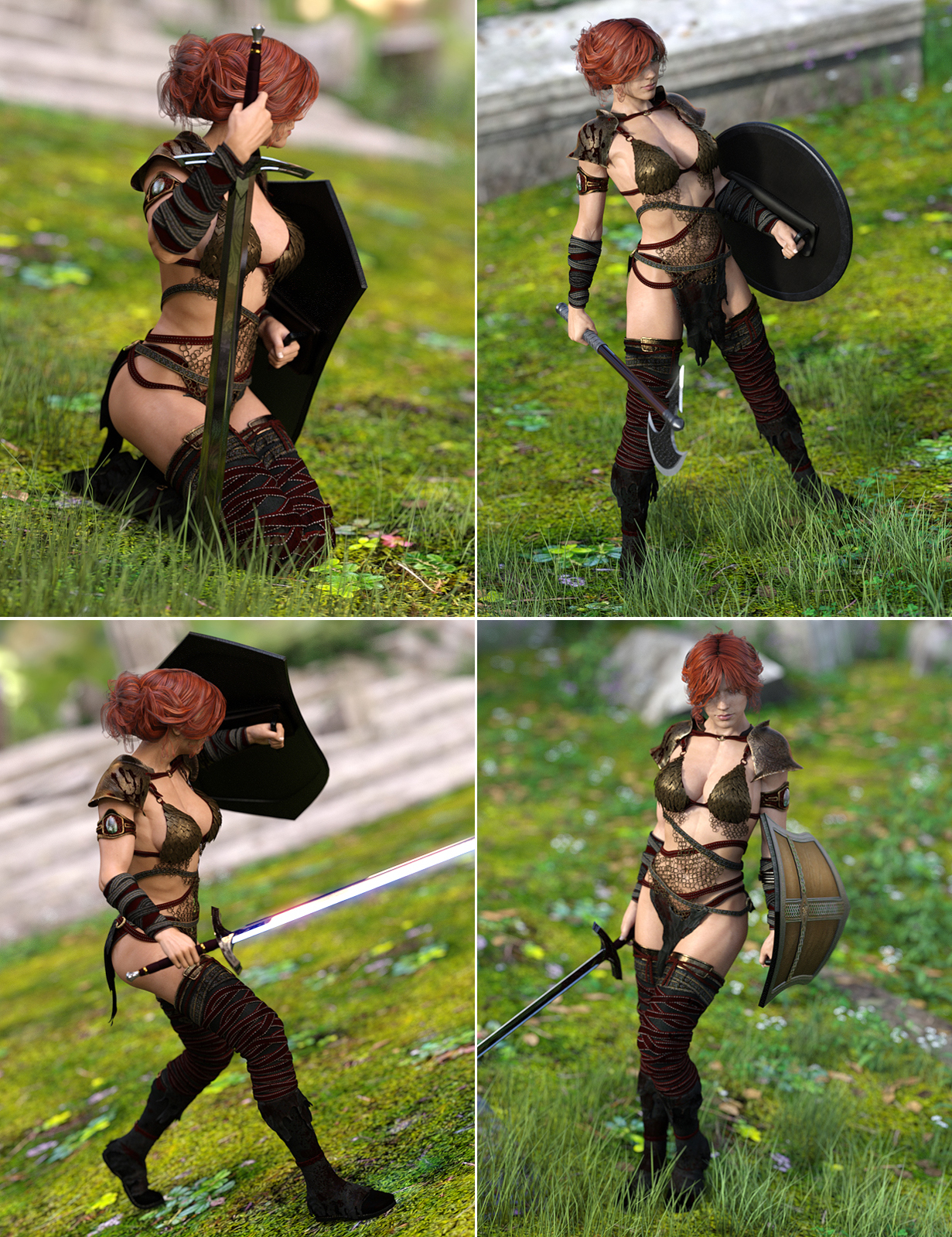 Defender Poses for Genesis 3 Female(s) by: Val3dart, 3D Models by Daz 3D