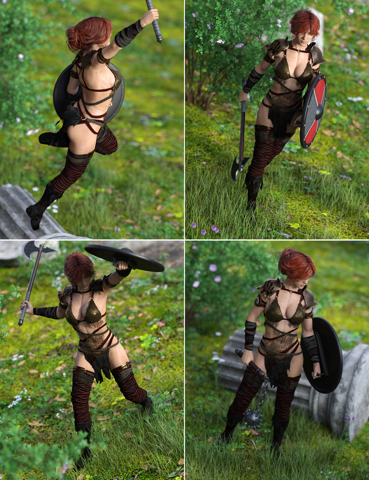Defender Poses for Genesis 3 Female(s) by: Val3dart, 3D Models by Daz 3D