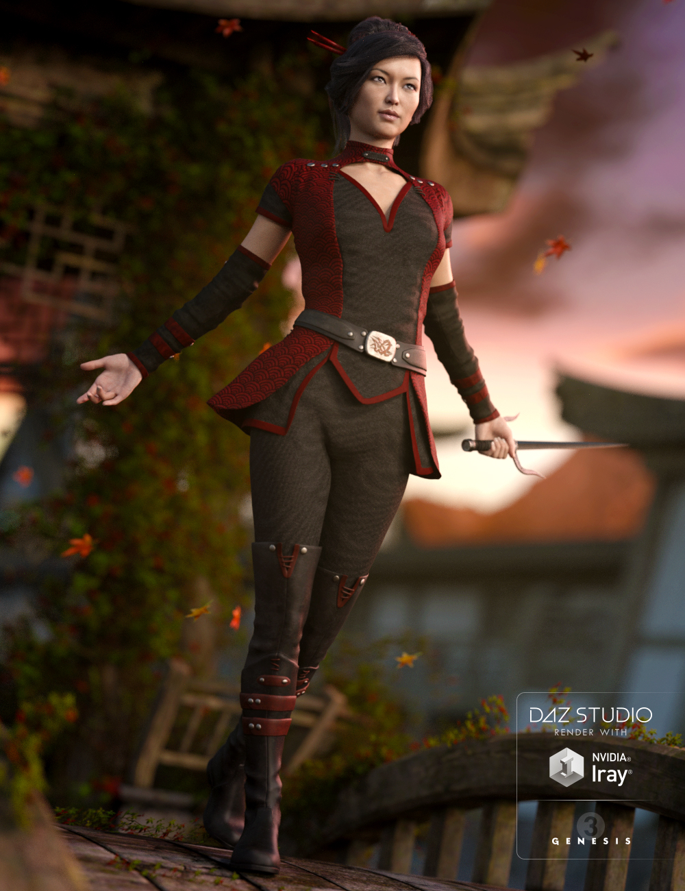 Darkshade Outfit for Genesis 3 Female(s) by: DAZ 3D Print, 3D Models by Daz 3D