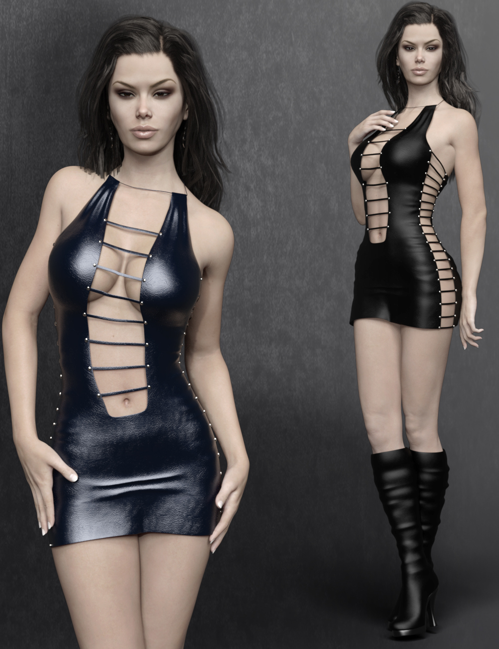 Sexy Mini Dress for Genesis 3 Female(s) by: B-Rock, 3D Models by Daz 3D