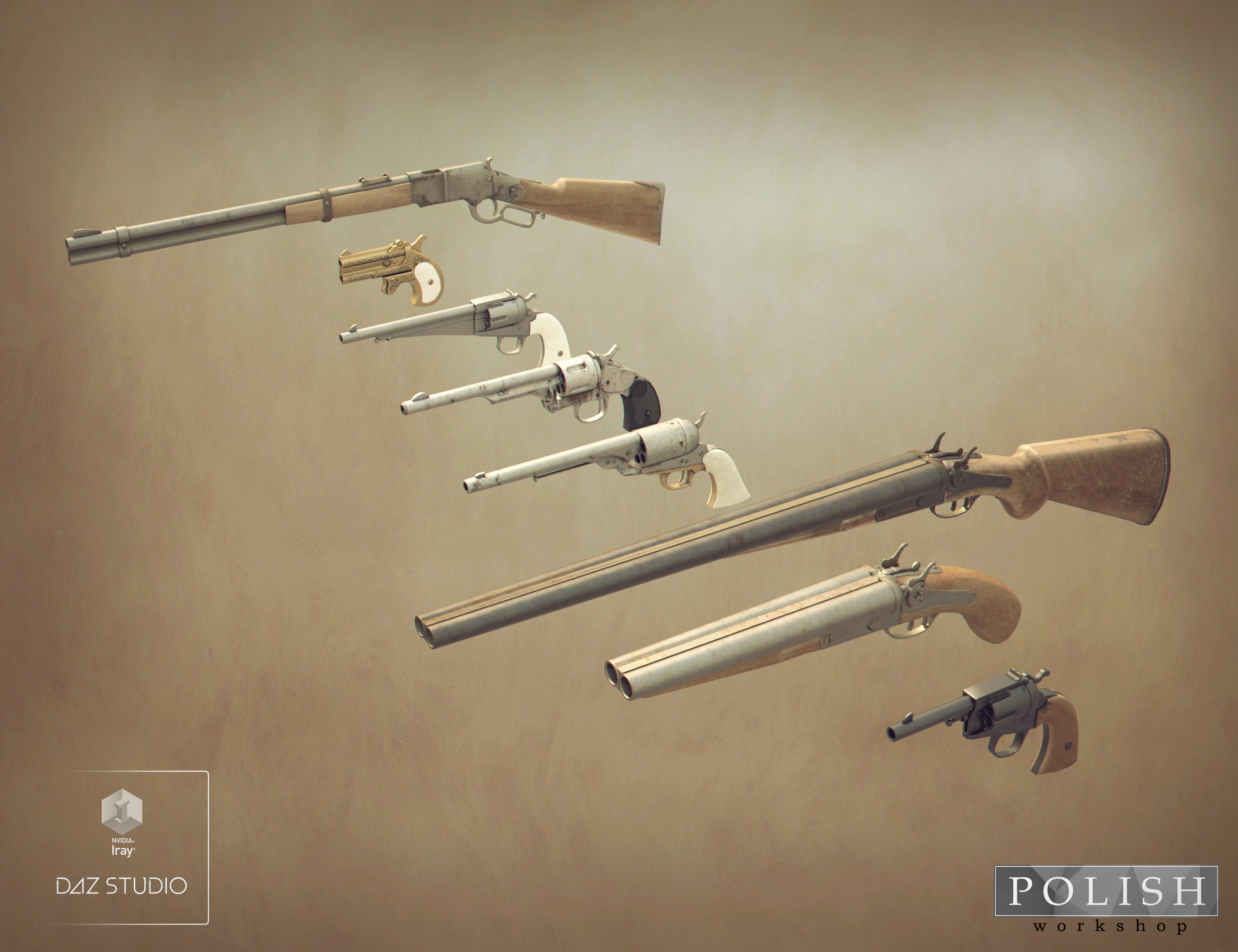 Western Weapon Collection Western Weapon Collection by: Polish, 3D Models by Daz 3D