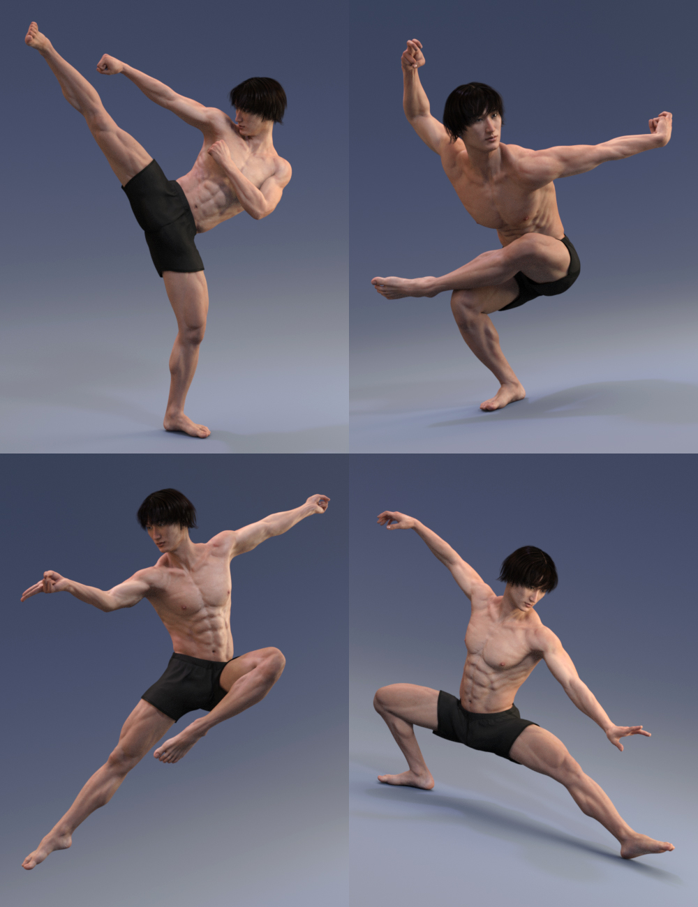 WuShu Monk Poses for Genesis 3 Male(s)