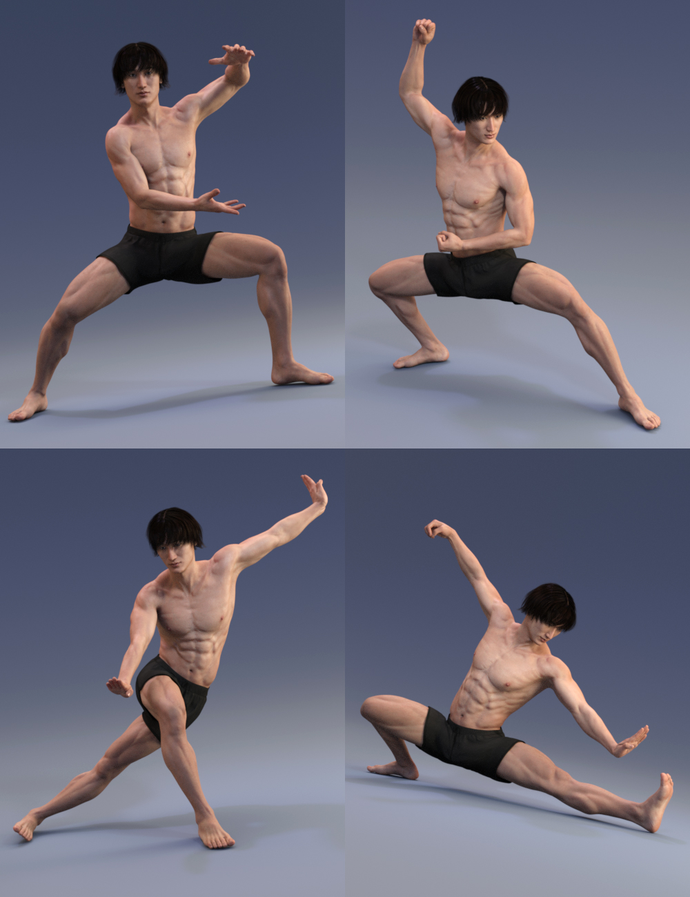 WuShu Monk Poses for Genesis 3 Male(s) by: Val3dart, 3D Models by Daz 3D