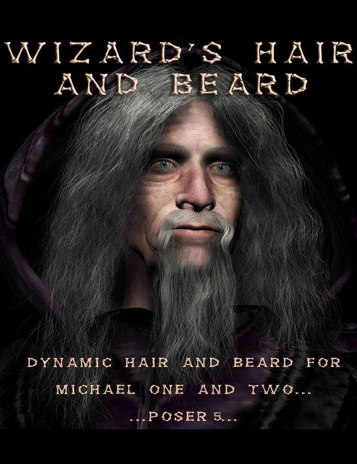 DNA P5 Dynamic Wizard Hair and Beard by: Colm JacksonRuntimeDNASyyd, 3D Models by Daz 3D