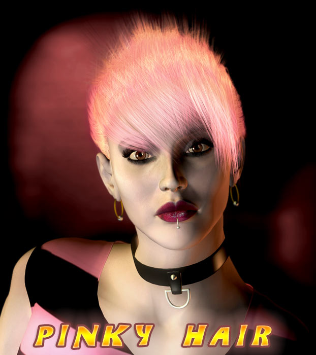 DNA P5 Pinky Hair for Victoria by: Colm JacksonRuntimeDNASyyd, 3D Models by Daz 3D