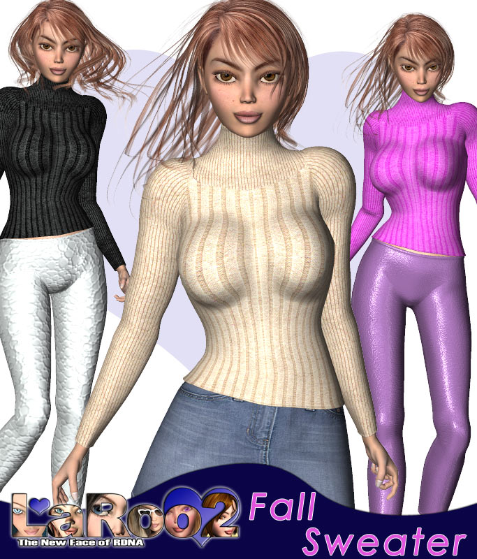 Fall Sweater Collection 1 for LaRoo/LaRoo2 by: Colm JacksonRuntimeDNASyyd, 3D Models by Daz 3D
