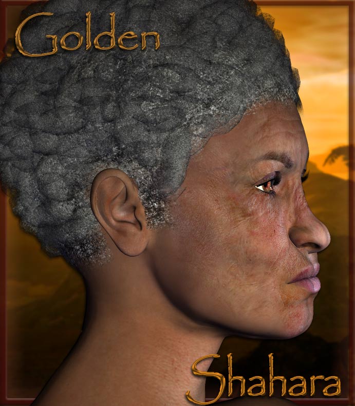Golden Shahara Aging Head Texture/Character Set by: RuntimeDNASyyd, 3D Models by Daz 3D