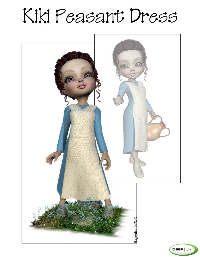 Kiki Peasant Dress by: dgliddenRuntimeDNA, 3D Models by Daz 3D