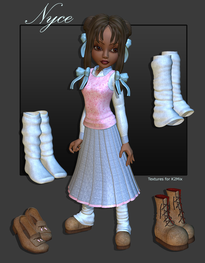 Nyce for K2/Krystal Mix-n-Match Nyce for K2/Krystal Mix-n-Match by: Anna BenjaminSarsaRuntimeDNA, 3D Models by Daz 3D