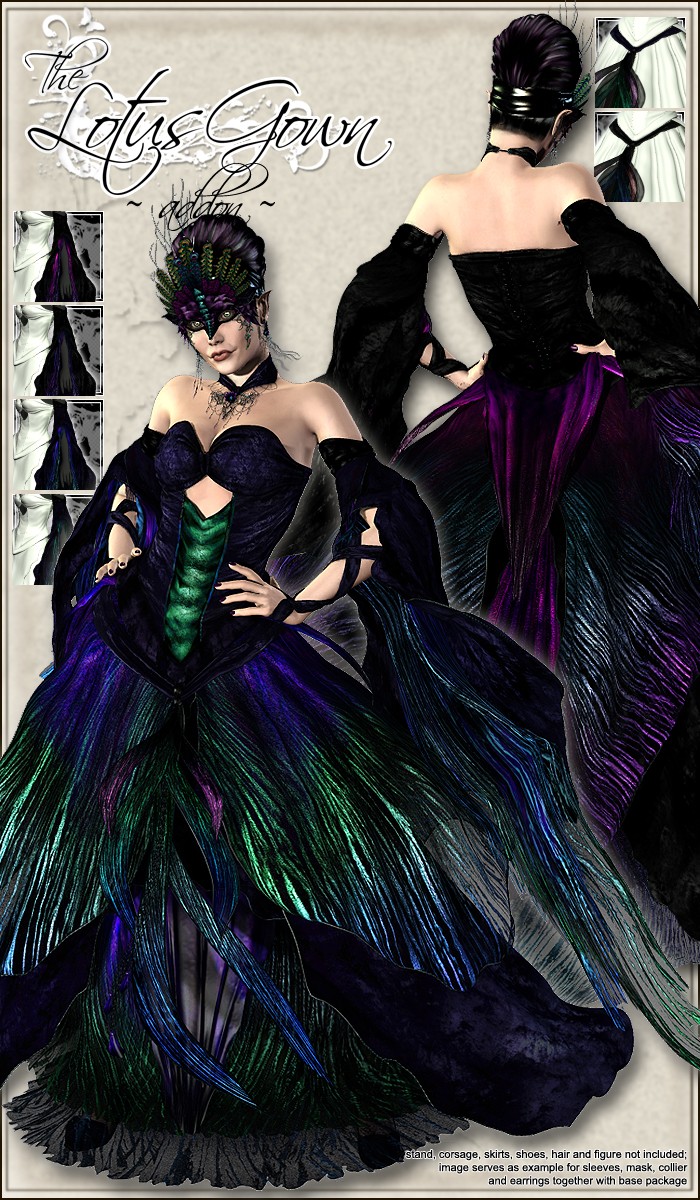 LotusGown AddOn for V4 and A4 LotusGown AddOn for V4 and A4 by: ArkiRedSparkRuntimeDNA, 3D Models by Daz 3D