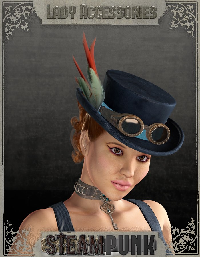 Steampunk Lady for Accessories Addon by: Nathy DesignRuntimeDNA, 3D Models by Daz 3D