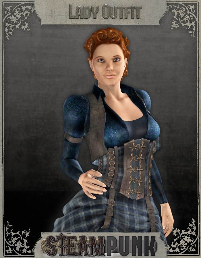 Steampunk Lady for Steampunk V4 Outfit by: Nathy DesignRuntimeDNA, 3D Models by Daz 3D