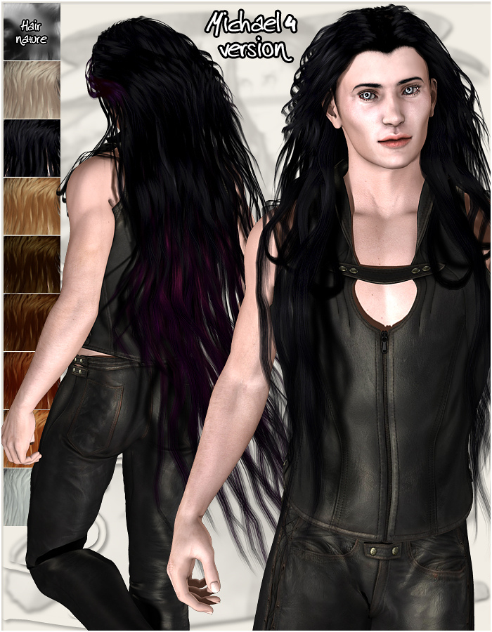WolfHair for V4, A4, G4, M4, H4 and F4 by: ArkiRuntimeDNA, 3D Models by Daz 3D