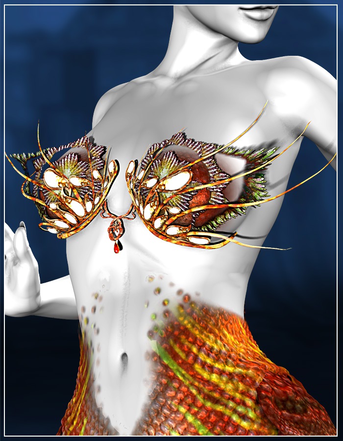 SeaFolk KelpBra for V4 and A4 by: ArkiRuntimeDNA, 3D Models by Daz 3D