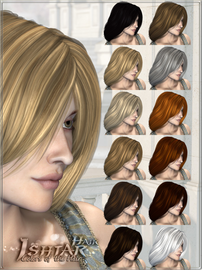 Ishtar Hair by: Anna BenjaminLady LittlefoxRuntimeDNASyyd, 3D Models by Daz 3D