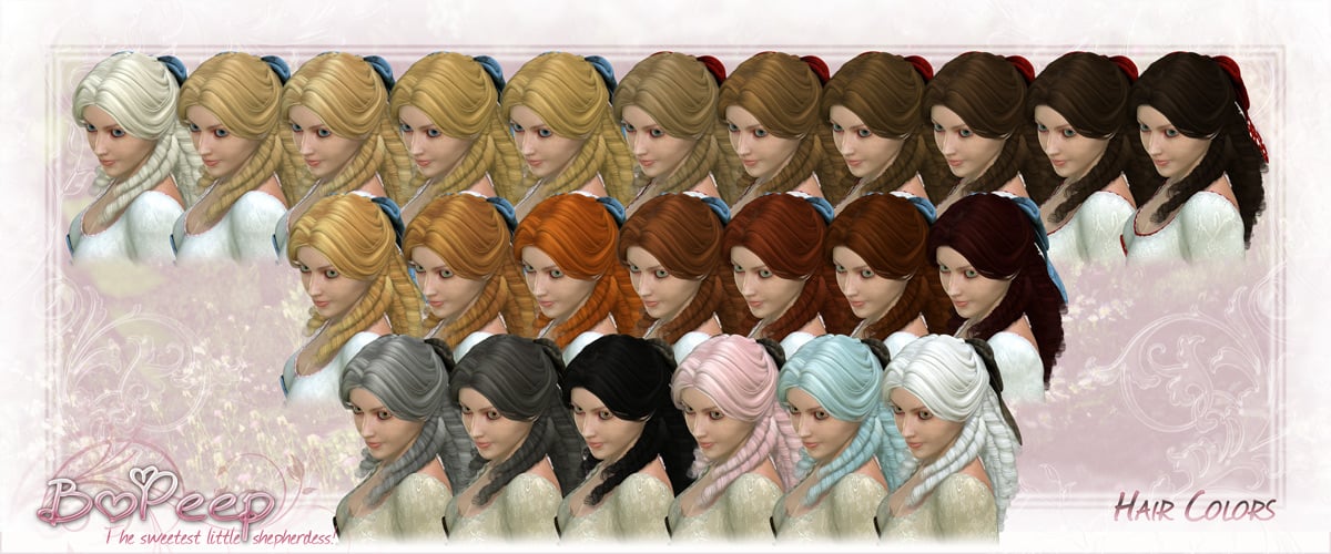 RDNA Pro: Bo Peep Hair for V4 by: Anna BenjaminLady LittlefoxRuntimeDNASyyd, 3D Models by Daz 3D