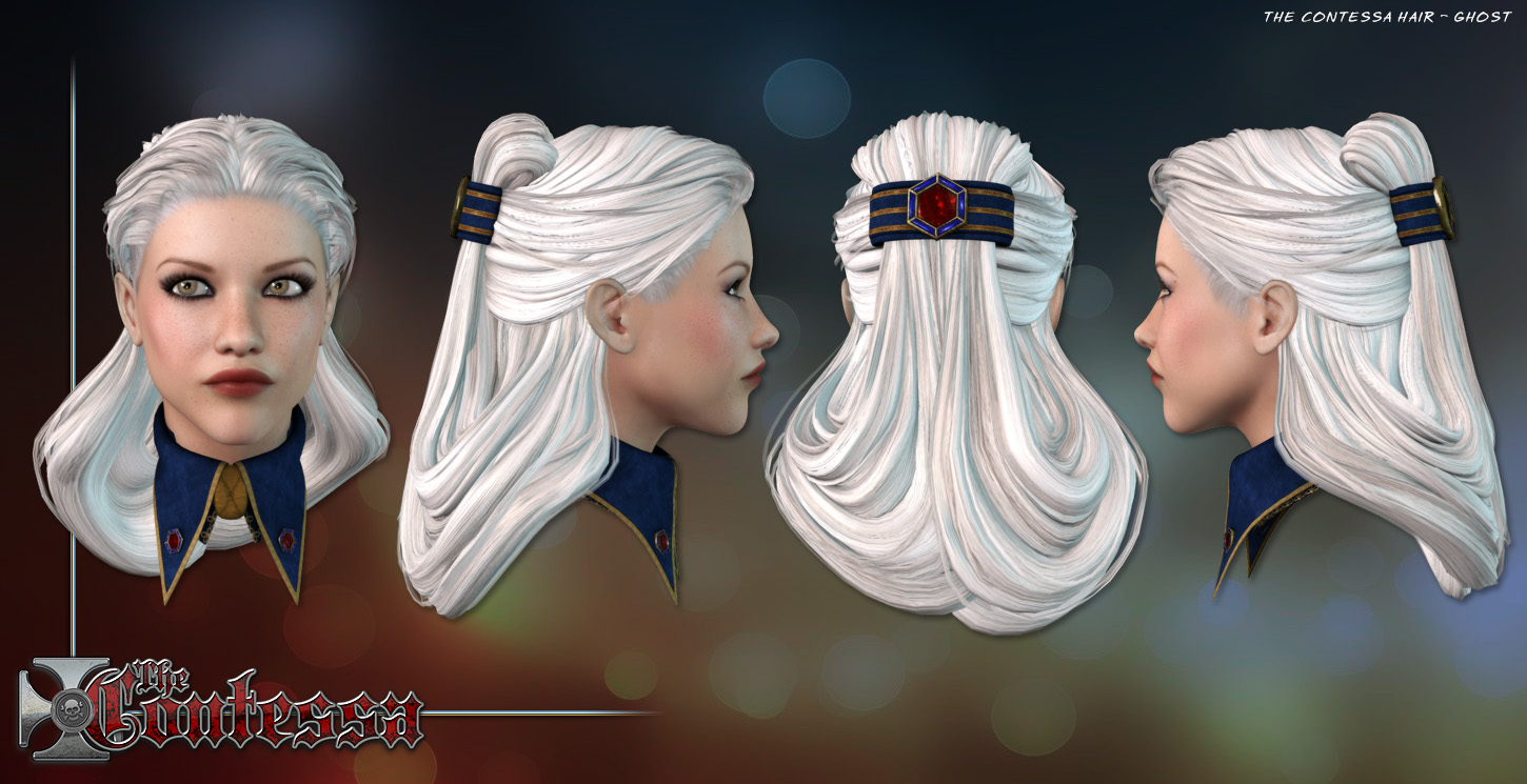 The Contessa Hair by: Anna BenjaminLady LittlefoxRuntimeDNASyyd, 3D Models by Daz 3D