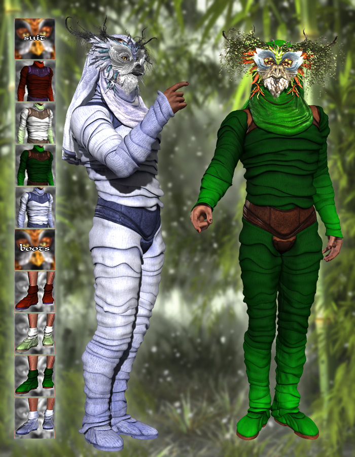 Totem: The Owls - outfit for M4 by: ArkiRuntimeDNA, 3D Models by Daz 3D