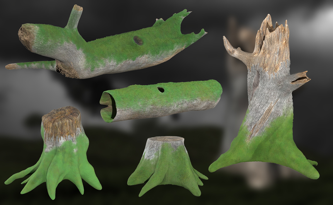 Logs and Stumps for DAZ Studio Logs and Stumps for DAZ Studio by: dgliddenRuntimeDNA, 3D Models by Daz 3D