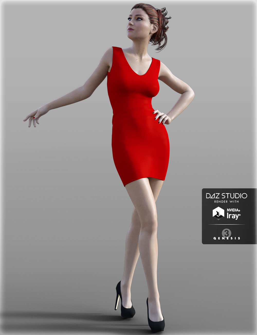 Short Tight Dress for Genesis 3 Female(s) by: IH Kang, 3D Models by Daz 3D