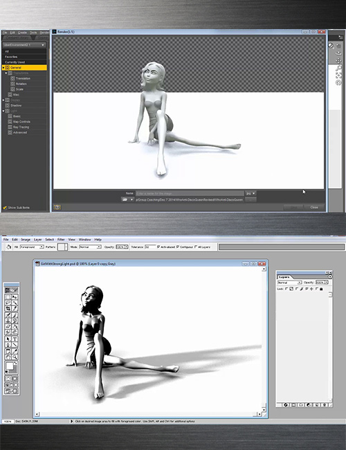 Black & White 3D Art Tutorial by: Dreamlight, 3D Models by Daz 3D