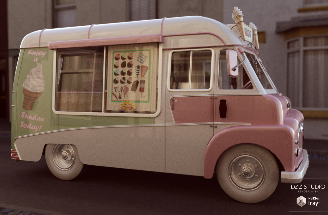 Vintage Ice Cream Van by: ForbiddenWhispersDavid Brinnen, 3D Models by Daz 3D
